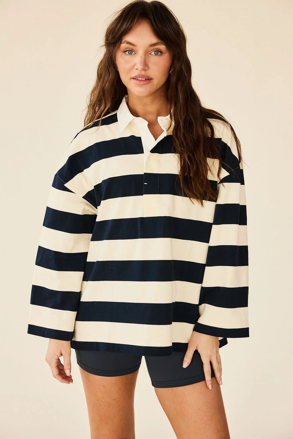 STRUT-THIS- CHESTER LONG SLEEVE POLO BLUE