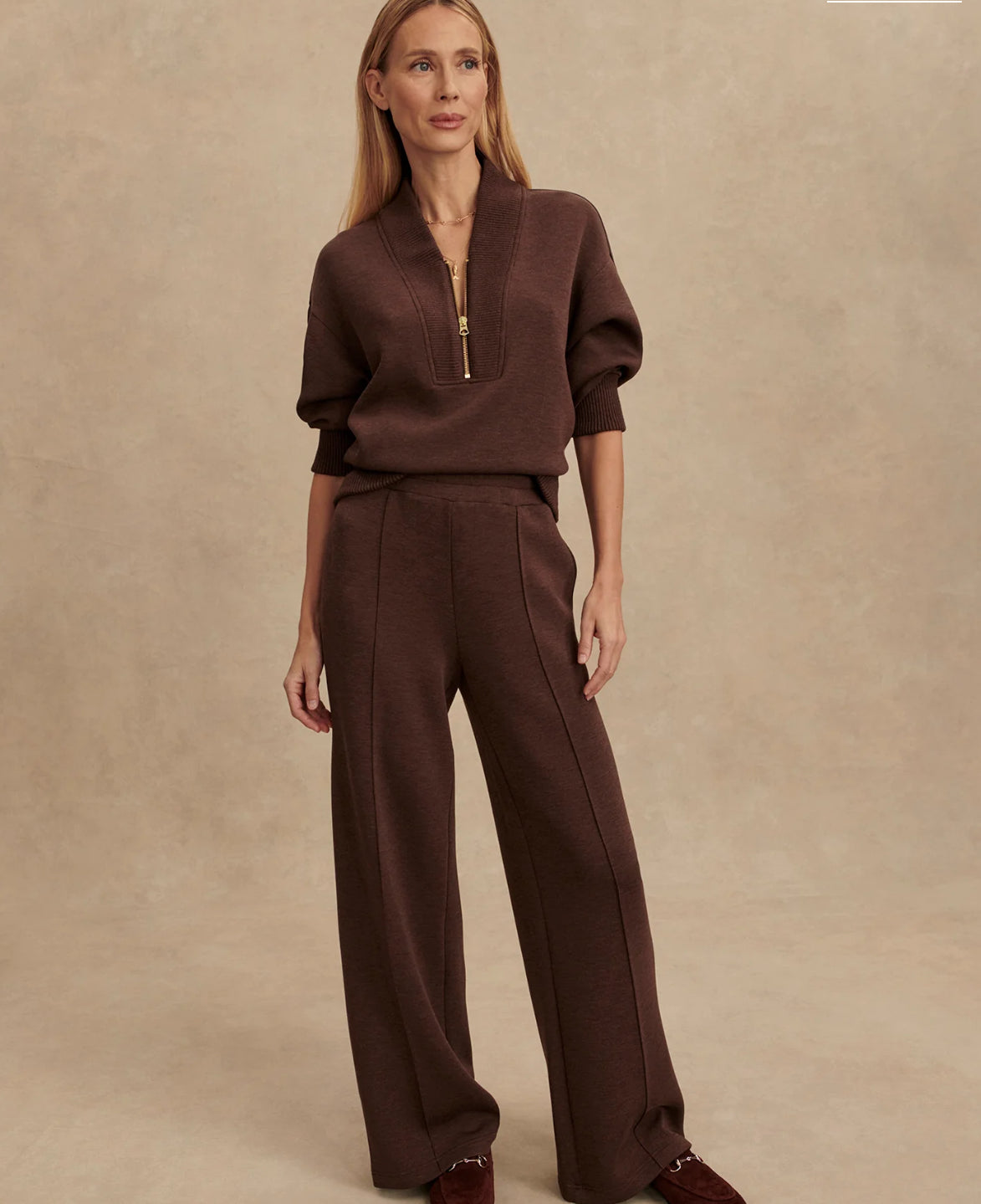 VARLEY- WIDE LEG PANT 28 COFFEE BEAN