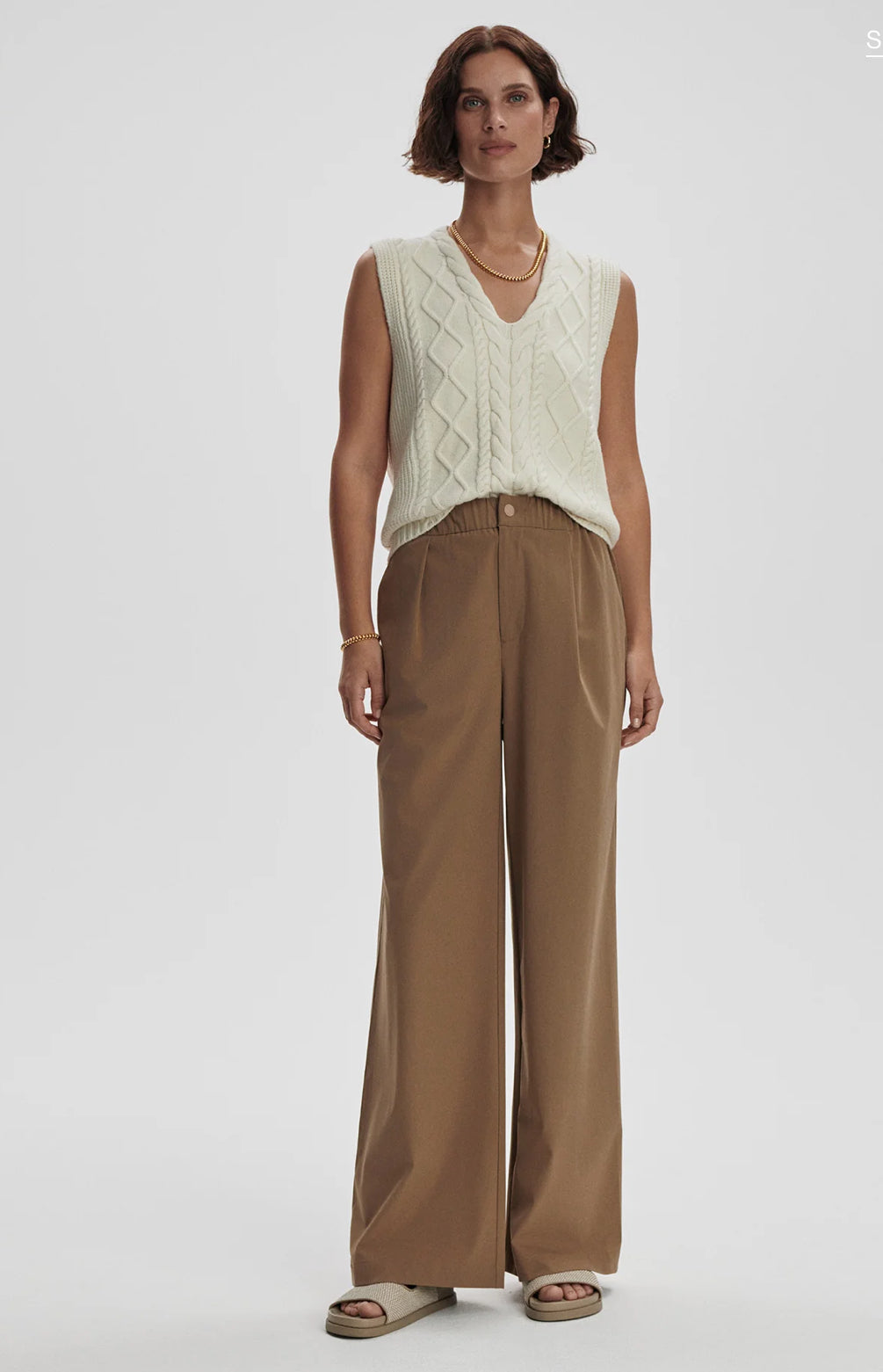 VARLEY- KAYSON WIDE LEG 29.5” TROUSER- TAUPE STONE