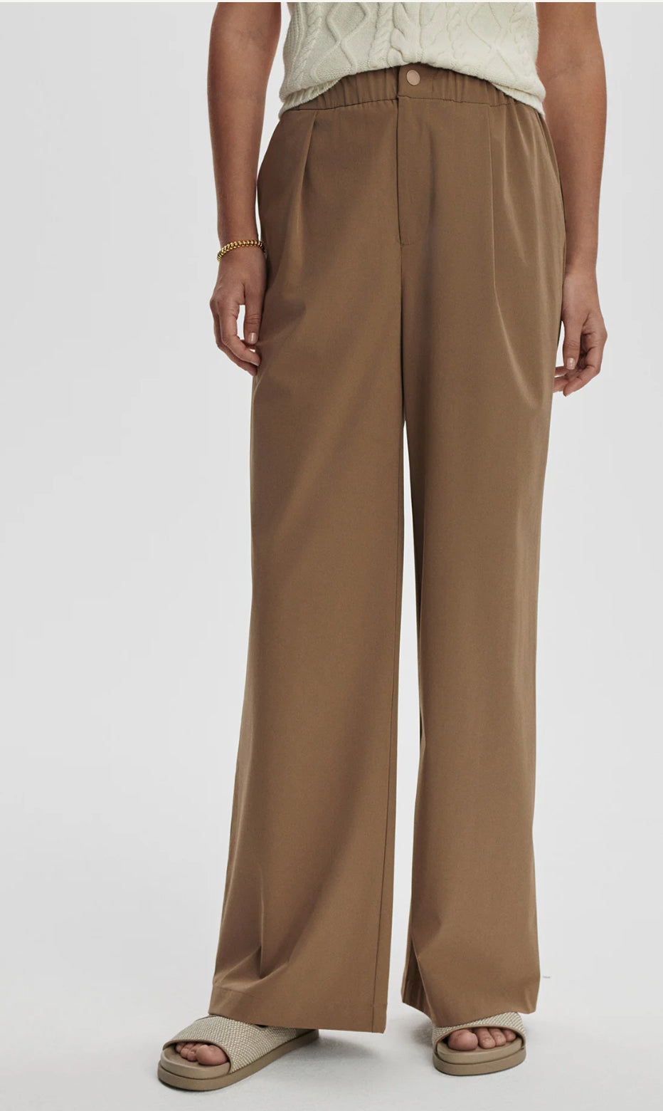VARLEY- KAYSON WIDE LEG 29.5” TROUSER- TAUPE STONE