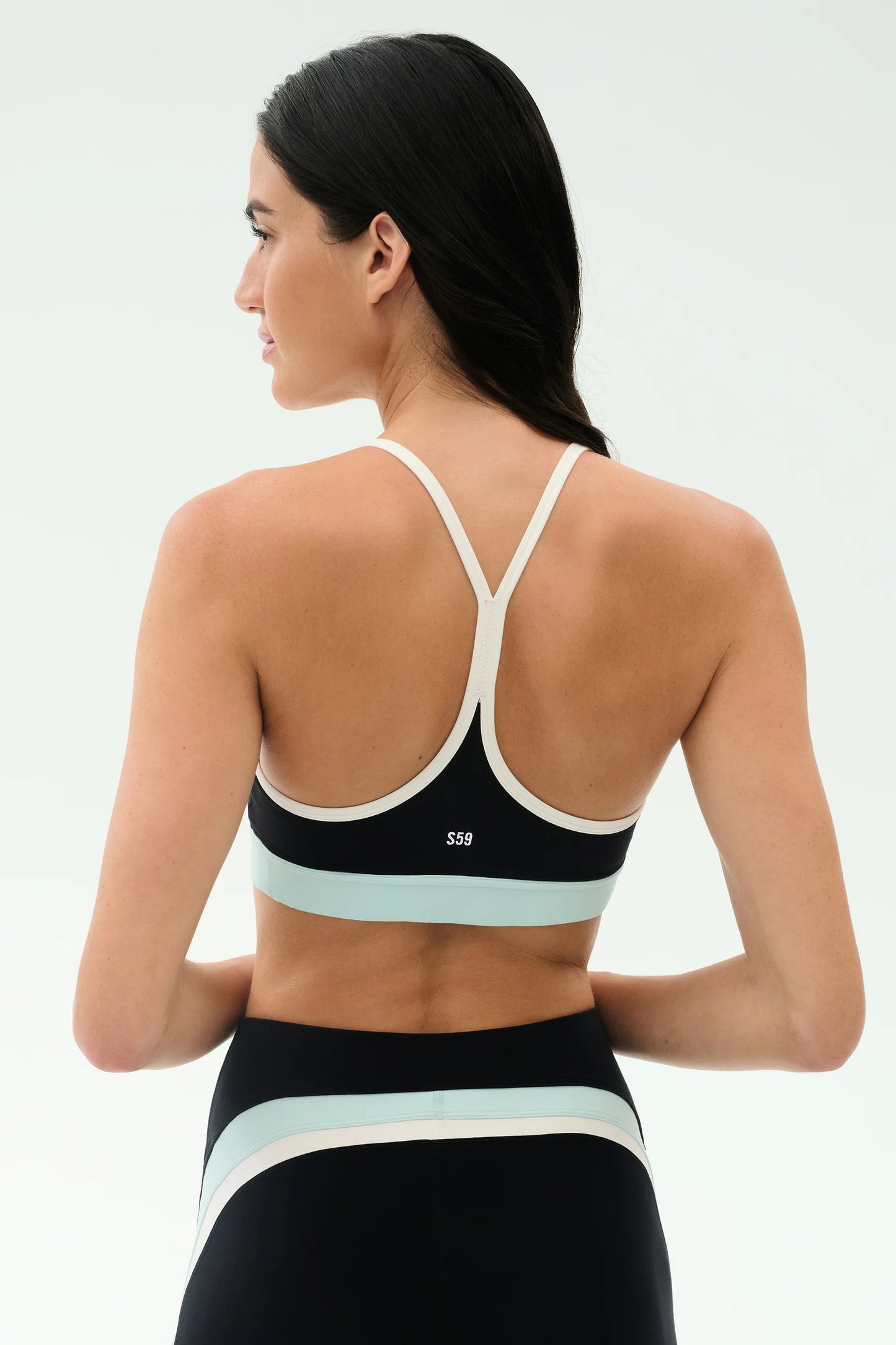 SPLITS59- EMERSON AIRWEIGHT BRA- BLK/ICE