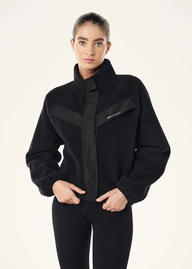 PE NATION- SHELTER SHERPA JACKET BLACK