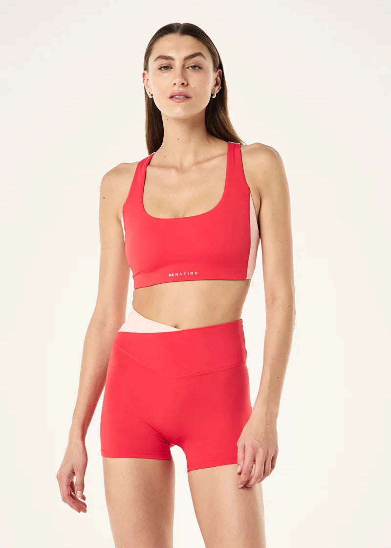 PE NATION- ZONE SPORTS BRA STRAWBERRY