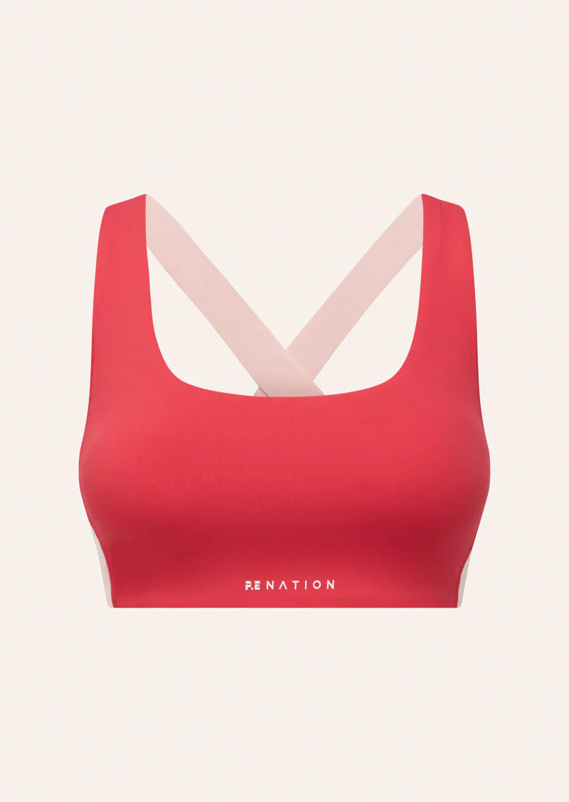 PE NATION- ZONE SPORTS BRA STRAWBERRY