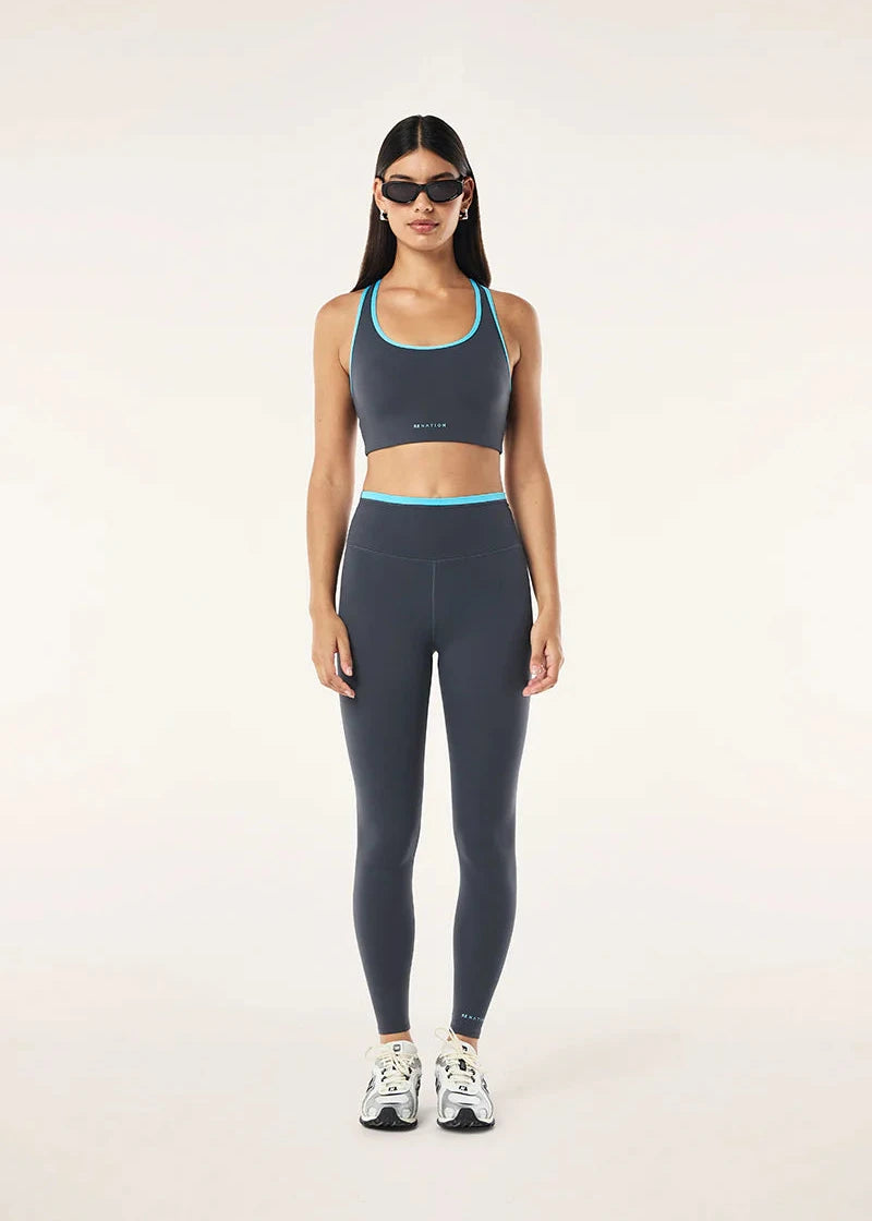PE NATION- VITA LEGGING- MARINE BLUE/TURQ