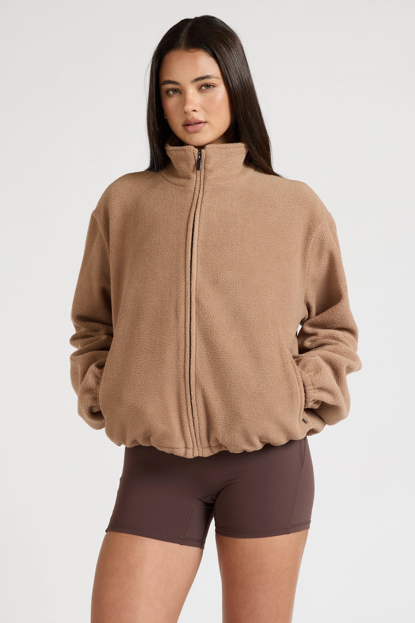 ALL FENIX- SOFT FLEECE ZIP JACKET HAZELNUT
