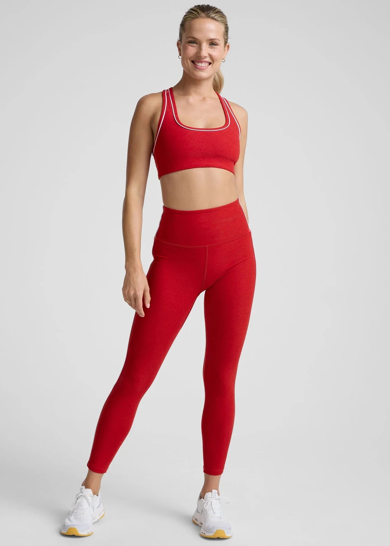 BEYOND YOGA- SPACEDYE READY MIDI LEGGING- HOLLY RED