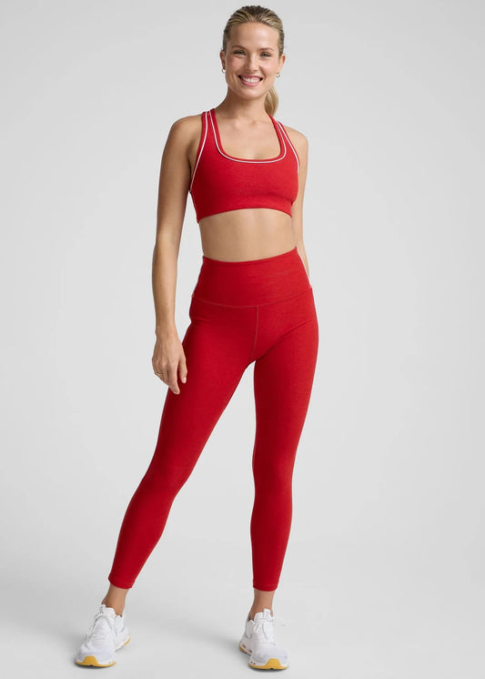 BEYOND YOGA- SPACEDYE READY MIDI LEGGING- HOLLY RED