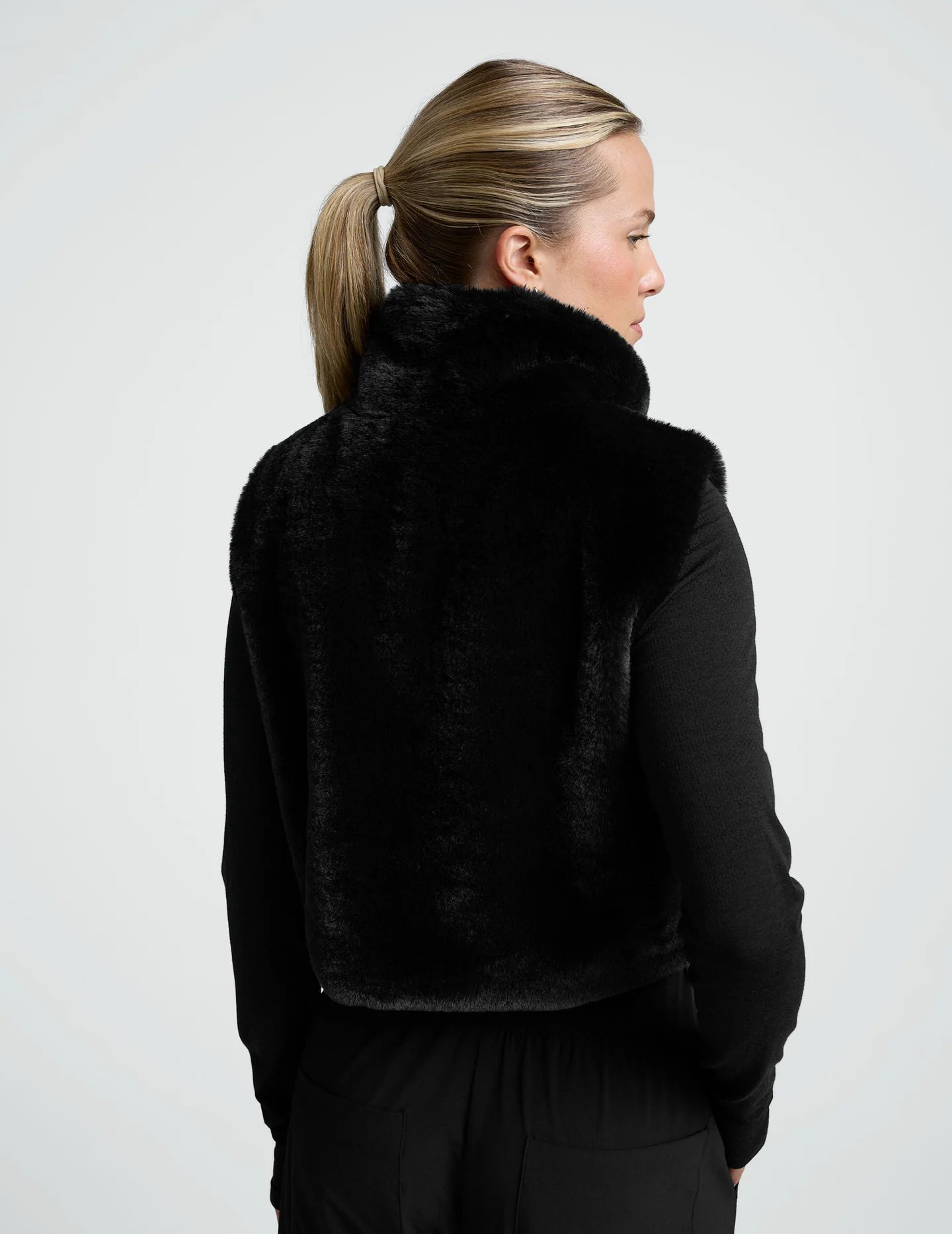 BEYOND YOGA- ON THE LIST FAUX FUR VEST
