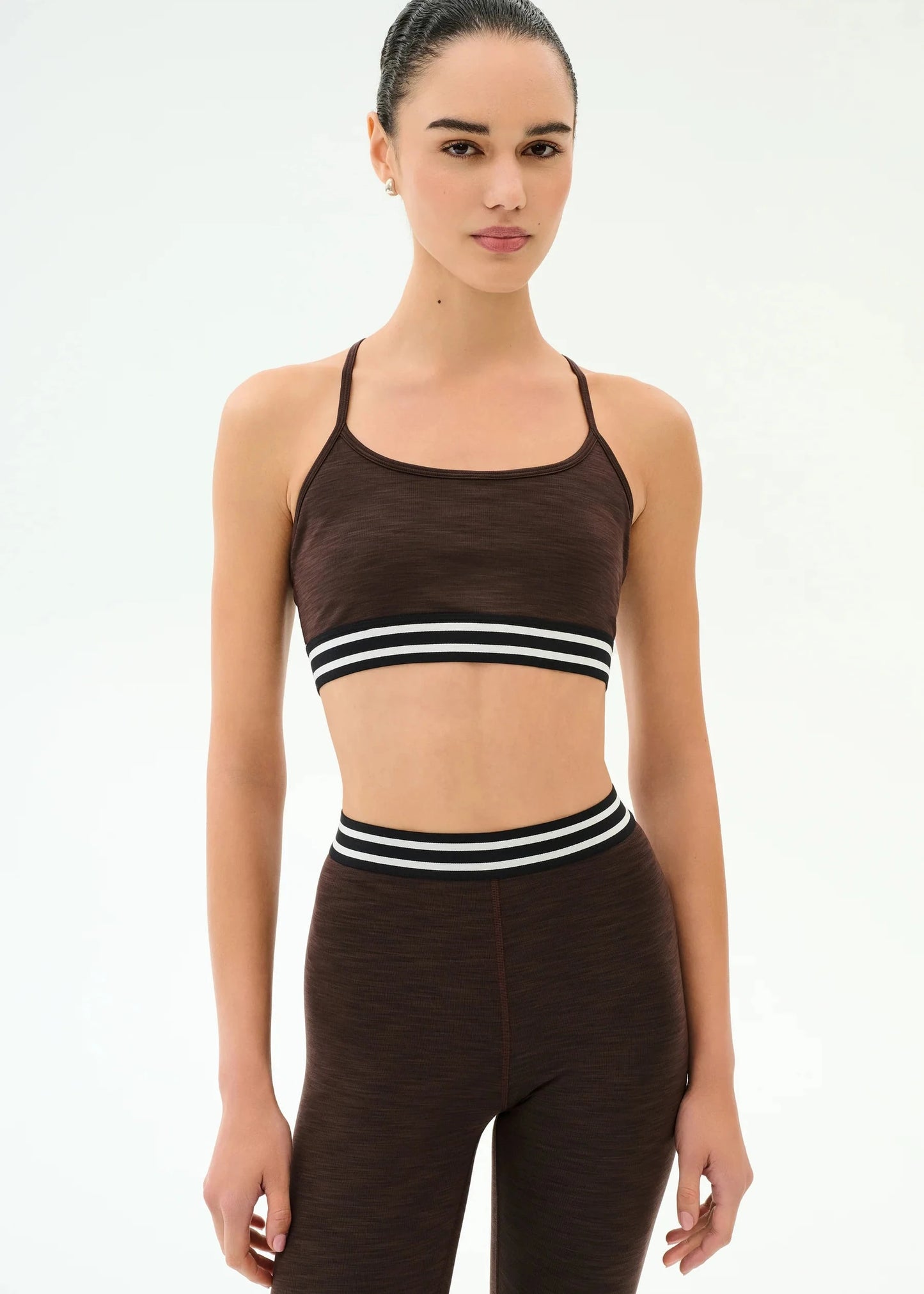 SPLITS59- CALI ACTIVE RIB BRA CHOCOLATE