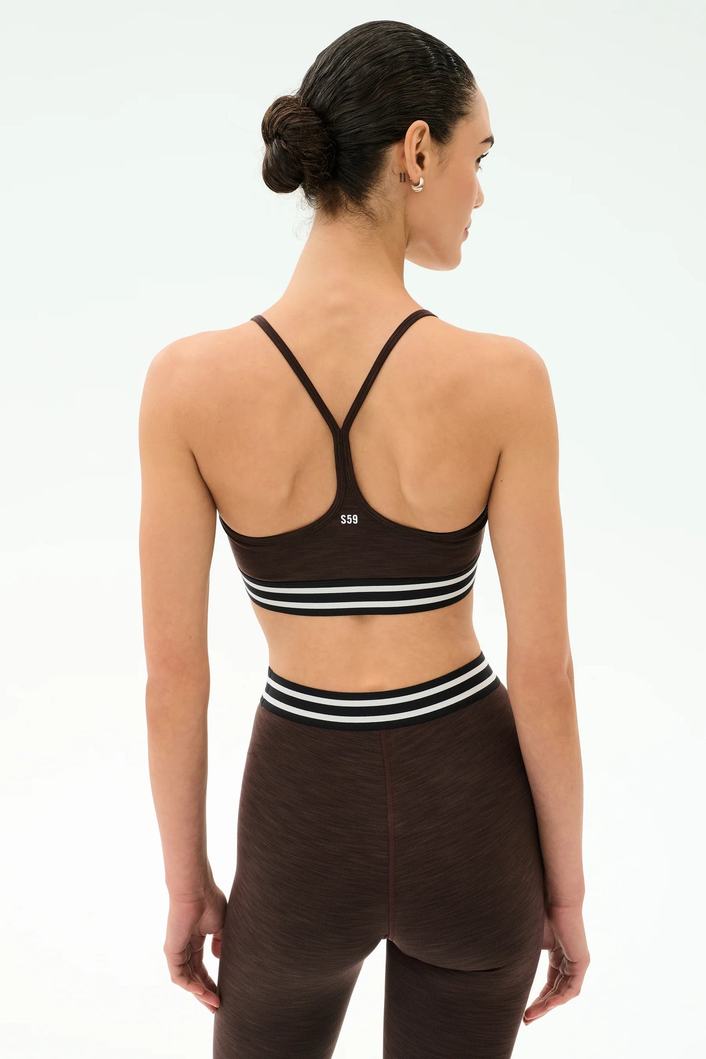 SPLITS59- CALI ACTIVE RIB BRA CHOCOLATE