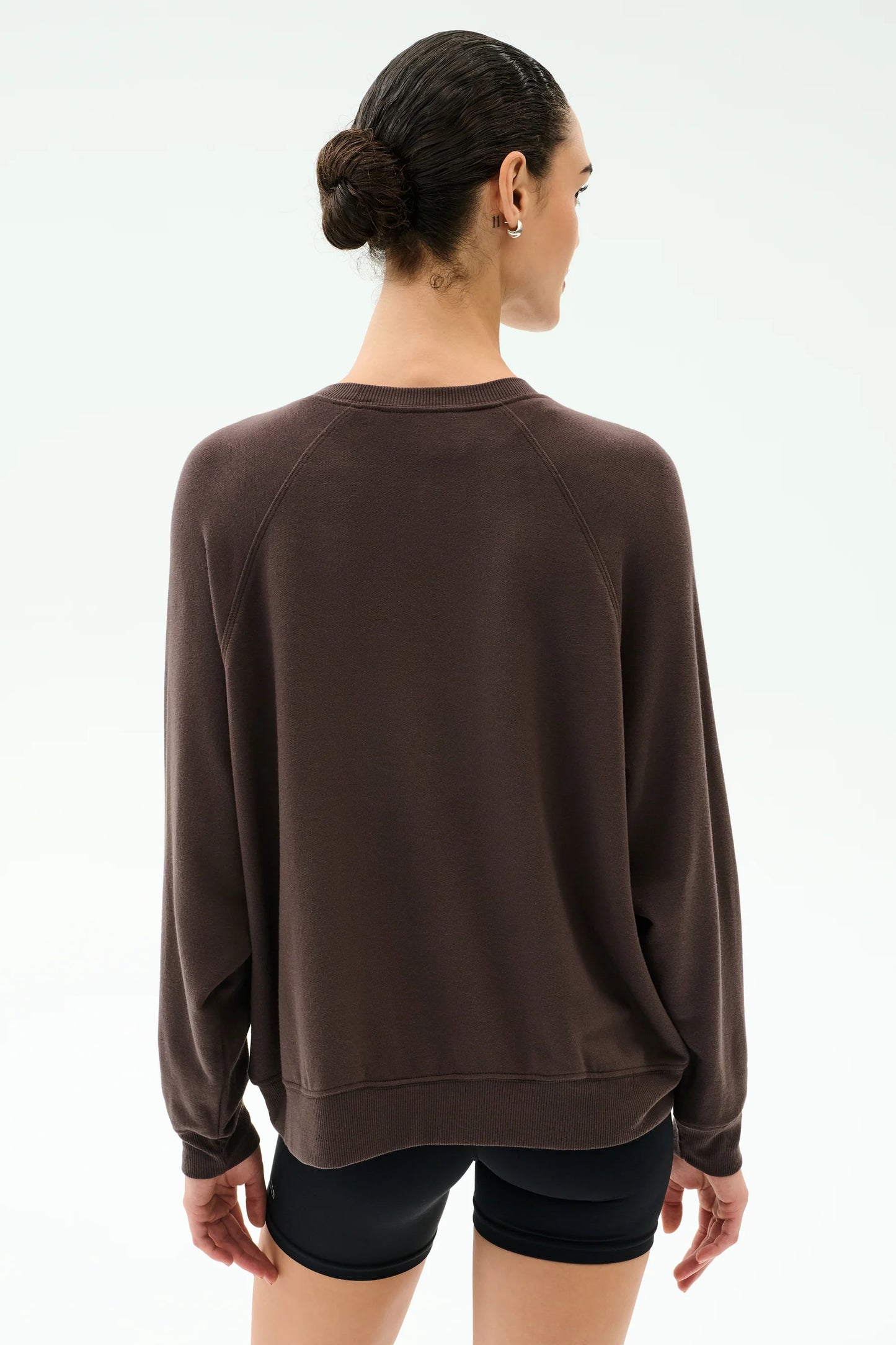 SPLITS59- ANDIE OVERSIZED FLEECE SWEATSHIRT- CHOCOLATE