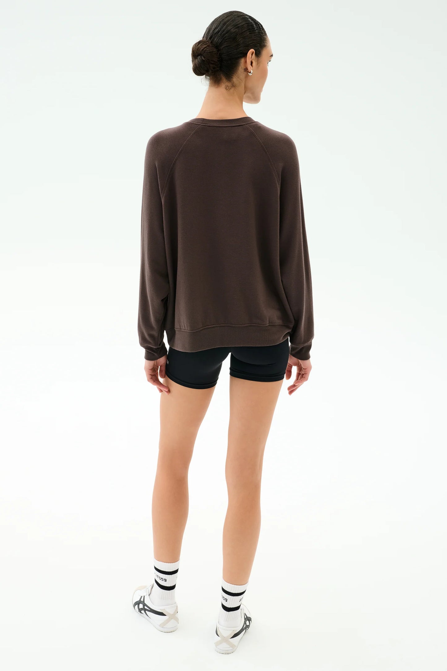SPLITS59- ANDIE OVERSIZED FLEECE SWEATSHIRT- CHOCOLATE