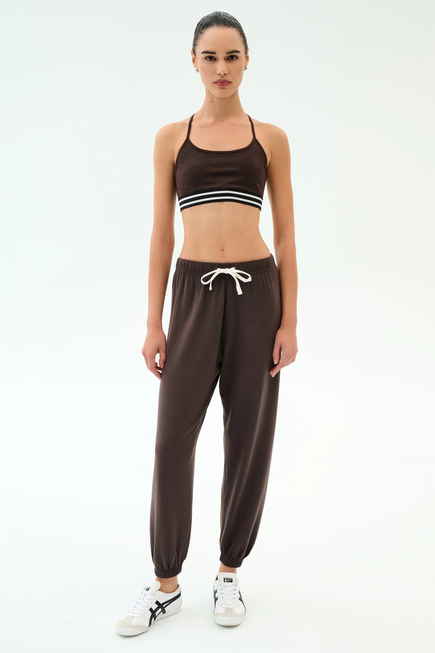 SPLITS59- ANDIE OVERSIZED FLEECE SWEATPANT- CHOCOLATE