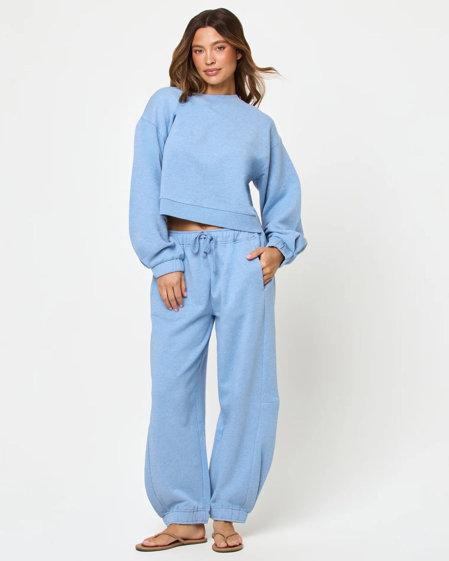 L SPACE- FLEUR SWEATSHIRT CHAMBRAY