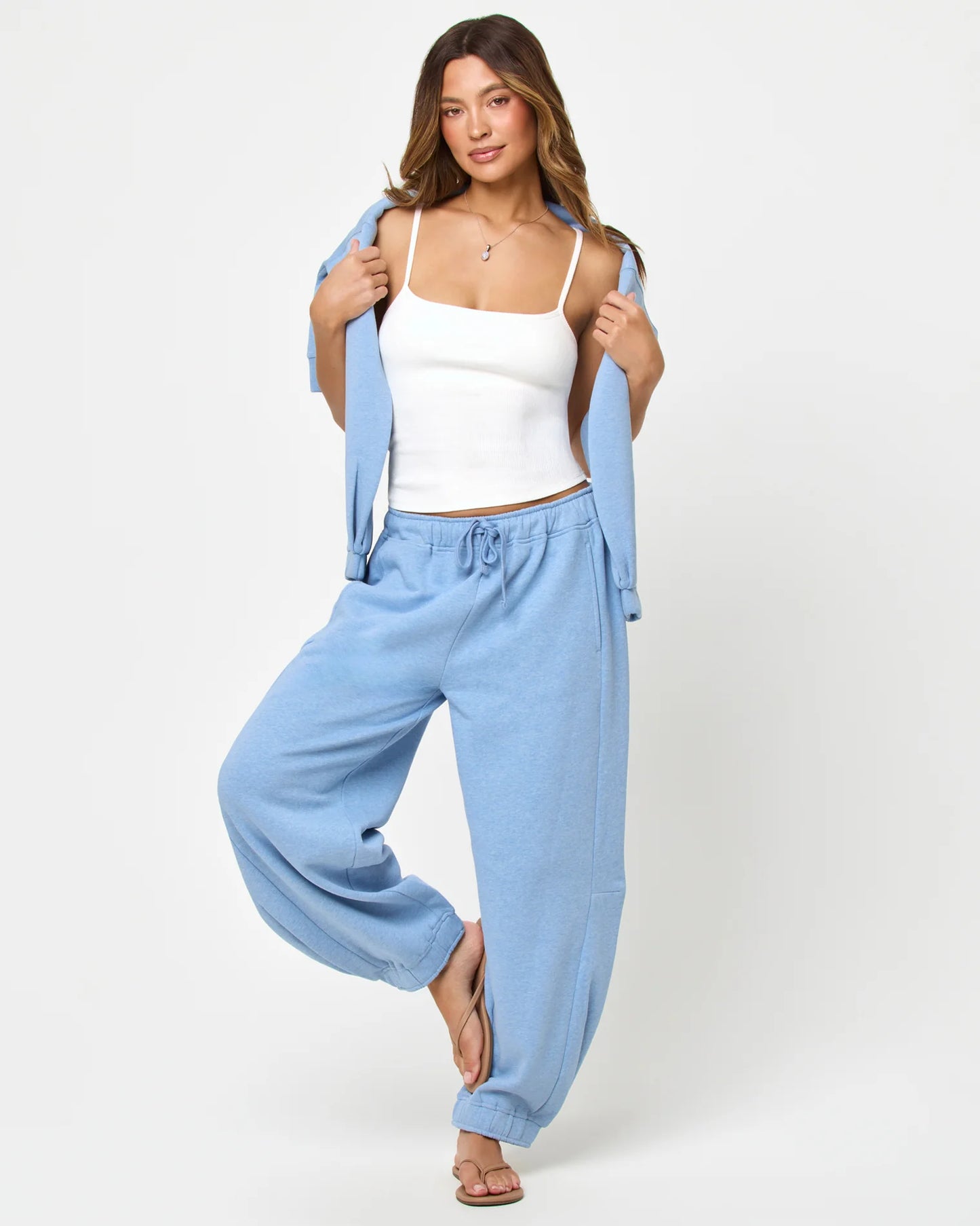 L SPACE- FLEUR SWEATSHIRT CHAMBRAY