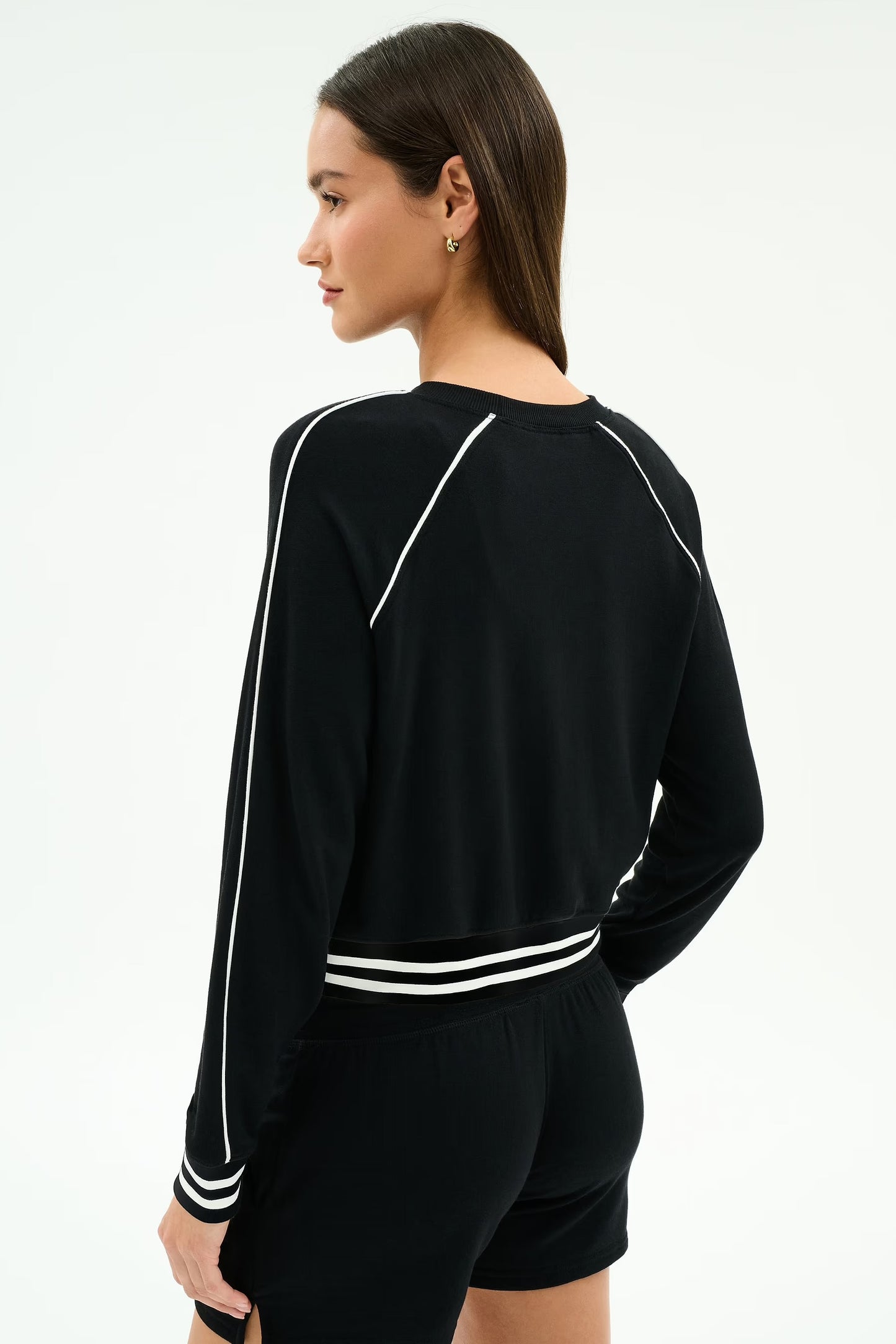 SPLITS59- BROOKS FLEECE SWEATSHIRT BLACK/WHITE