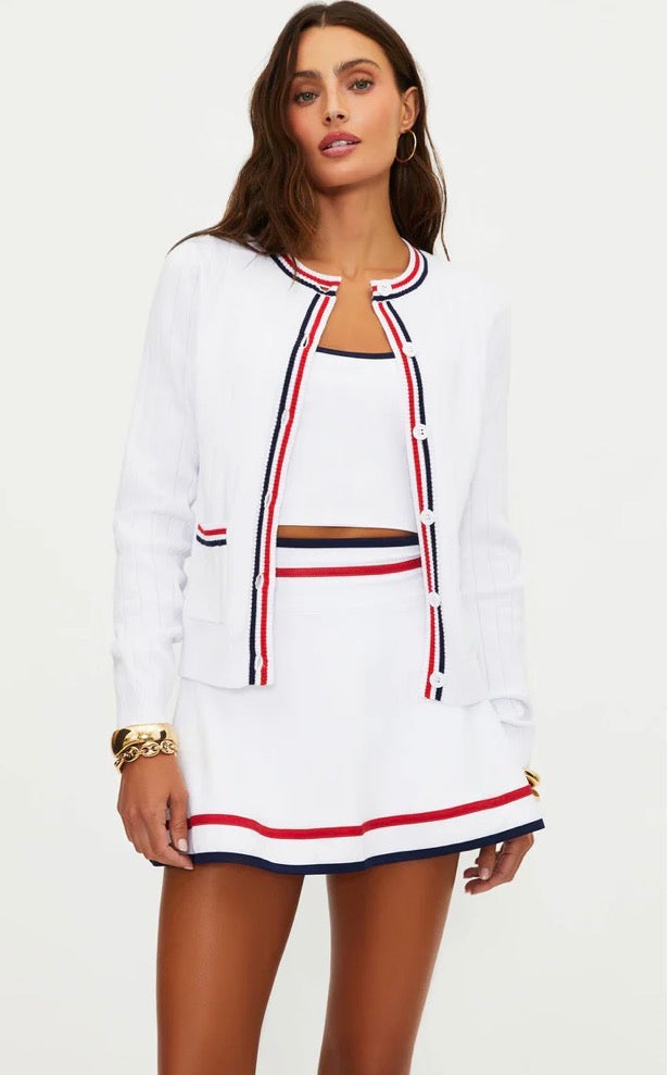 BEACH RIOT- ALLY CARDIGAN HERITAGE WHITE