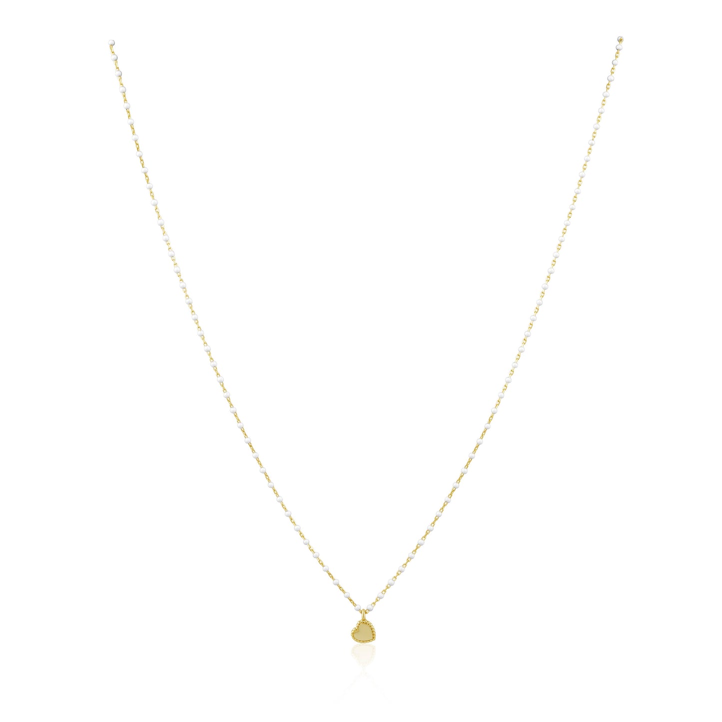 Elsa Mini Heart Necklace White
