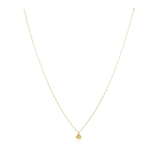 Elsa Mini Heart Necklace White