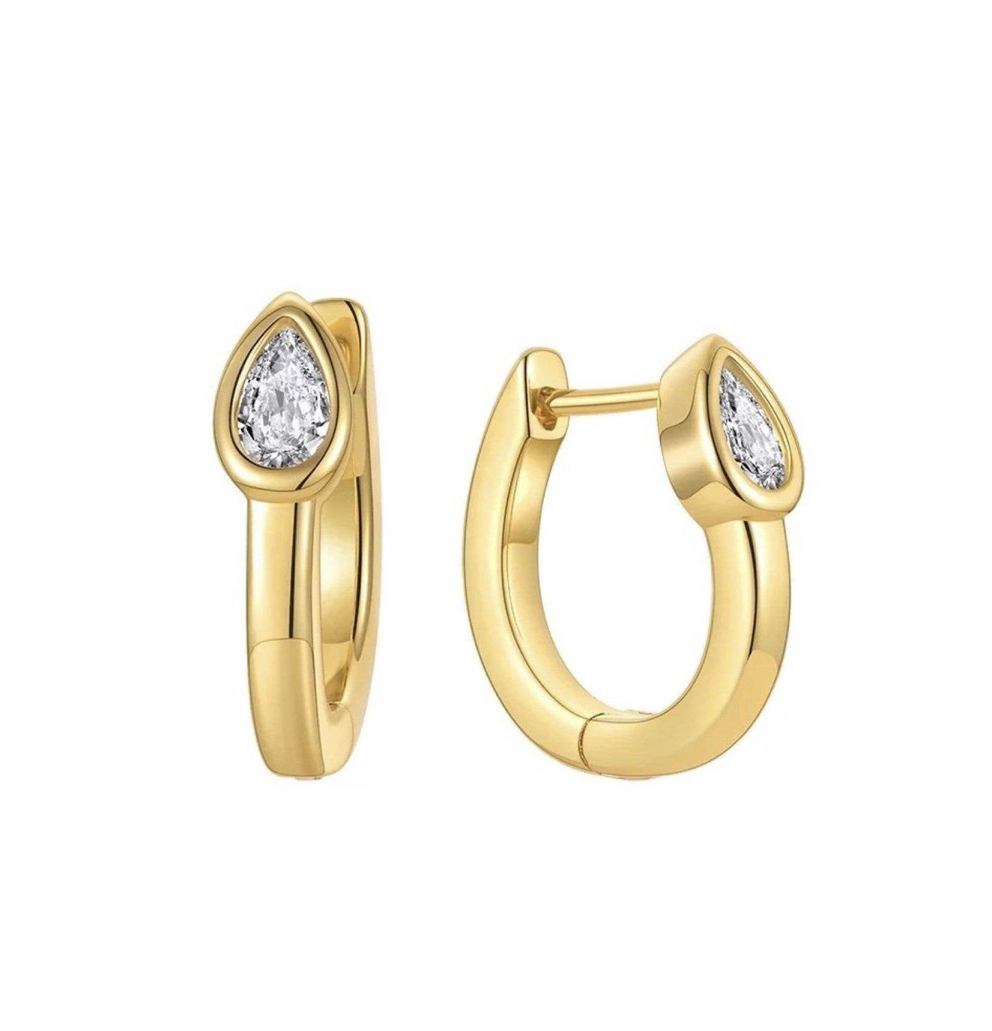 Mia Small Hoop Earrings with CZ Stone