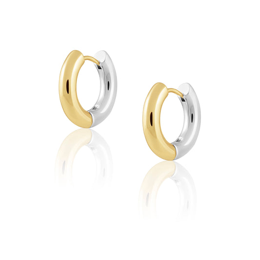 Gala Two-Tone 18k Gold Plated Hoop Earrings