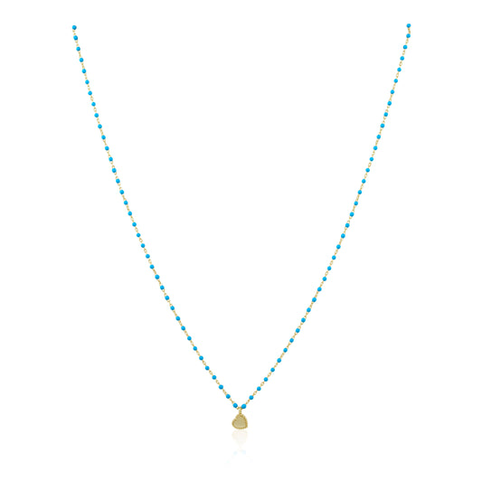 Elsa Mini Heart Necklace Turquoise